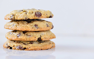 A stack of cookies containing starches