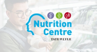 Nutrition Centre logo over a father and child in supermarket